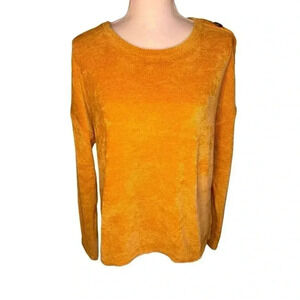 NEW Pink‎ Rose Women’s Medium Golden Mirage Button Shoulder Crewneck Sweater NWT